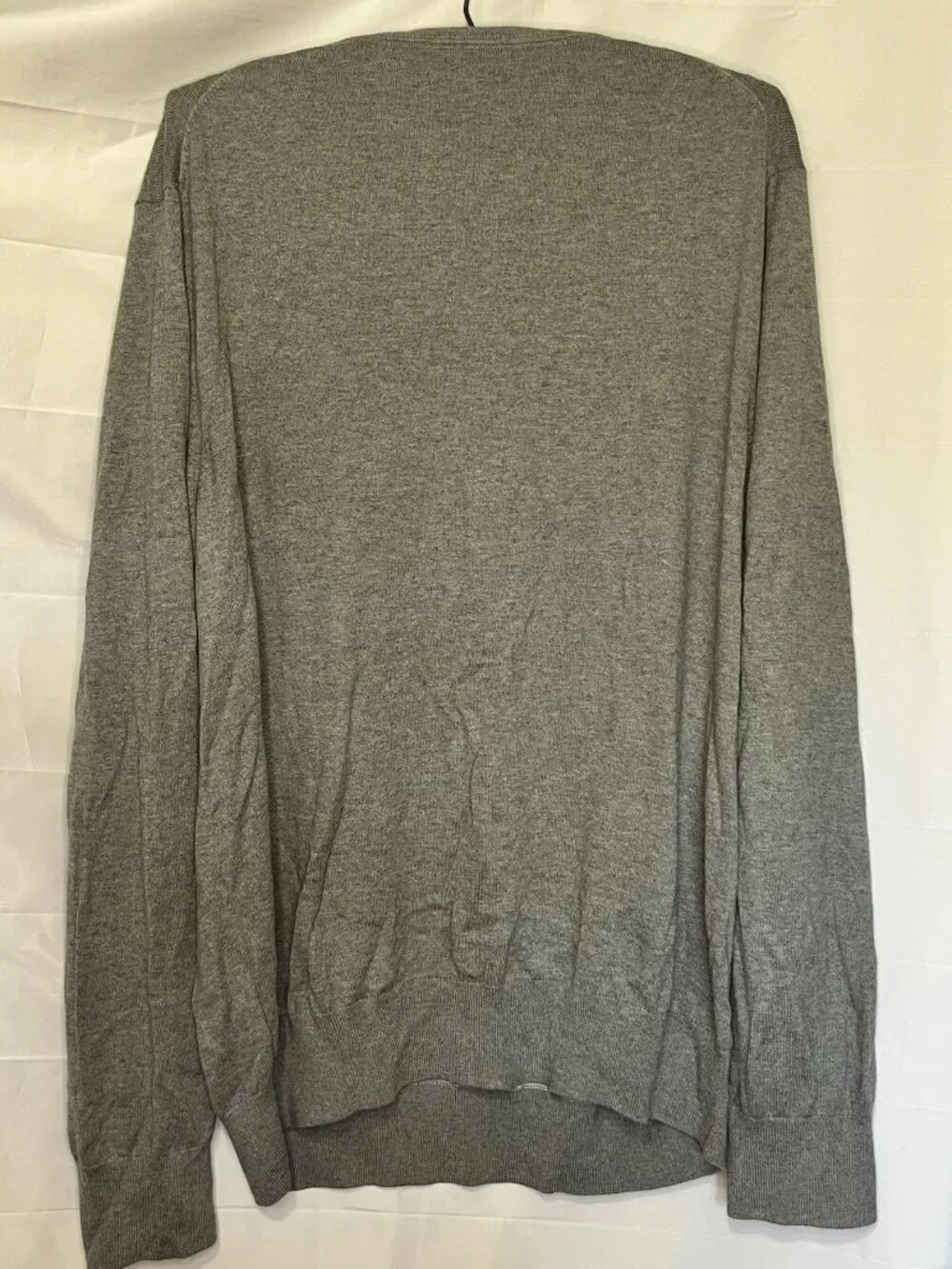 Banana Republic Men's V-Neck Sweater Gray Purple Argyle Cotton Cashmere XL